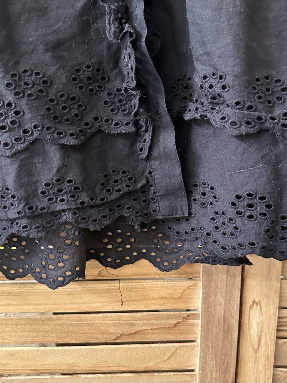 Me+Em Cotton Broderie Ruffle Cropped Top in black size 6 - Picture 8 of 8